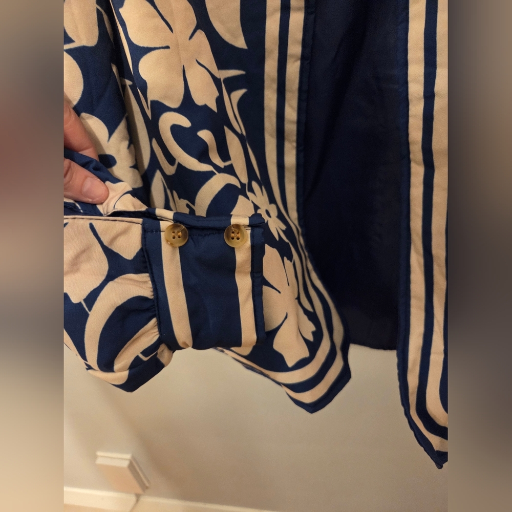 NWT Anna-Kaci Open Front Jacket with Long Sleeves and Floral Pattern Size M - Picture 6 of 12
